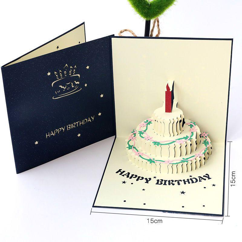3D Musical Birthday Cake Card with Lights and Envelope
