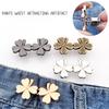 3Pairs Four Leaf Clover Tightener Adjustable Waist Buckle For Jeans No Sewing Required Button Removable Pants Skirts Waist Button