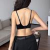 Glitter Strap Deep V Seamless Thin Wireless Bra, Push-Up Side Gathering Lift Bra for Small Bust Women