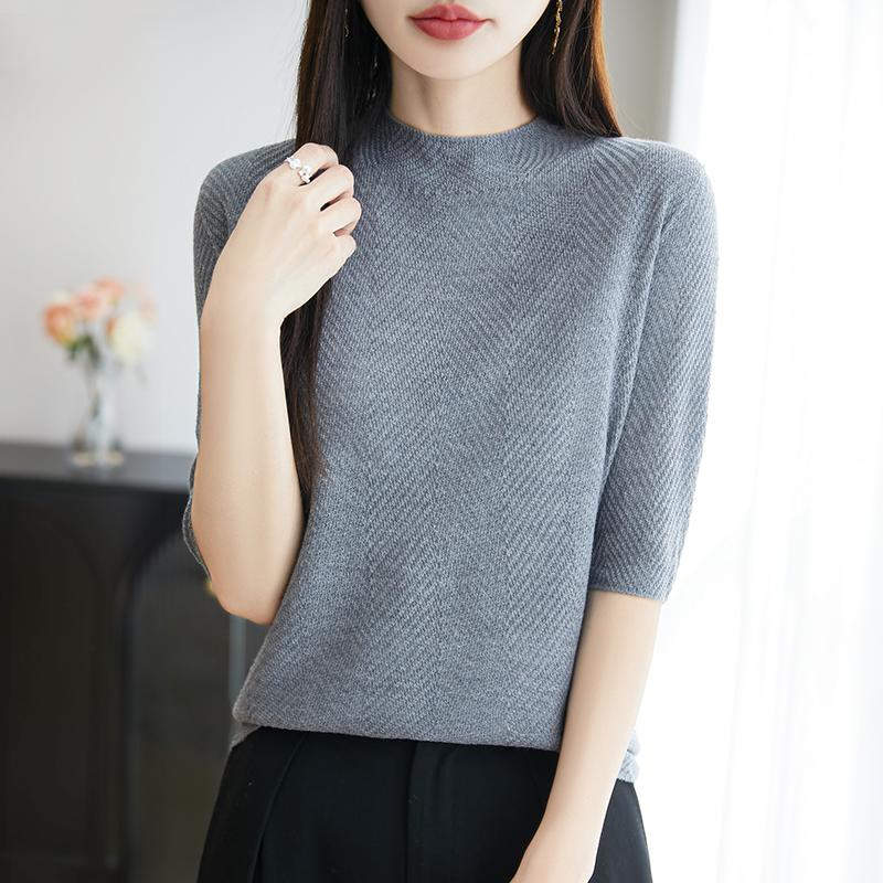 All-Season Women's 50% Wool 50% Silk Sweater | Lightweight Warm Blend Pullover | Luxury Cashmere Silk Knitwear