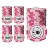 East Leaf Poker Chips, Clay Casino Chips, 5000 Face Value, Single Chip Set of 100 with Metal Inserts, Premium Quality, Authentic Design for Card Games