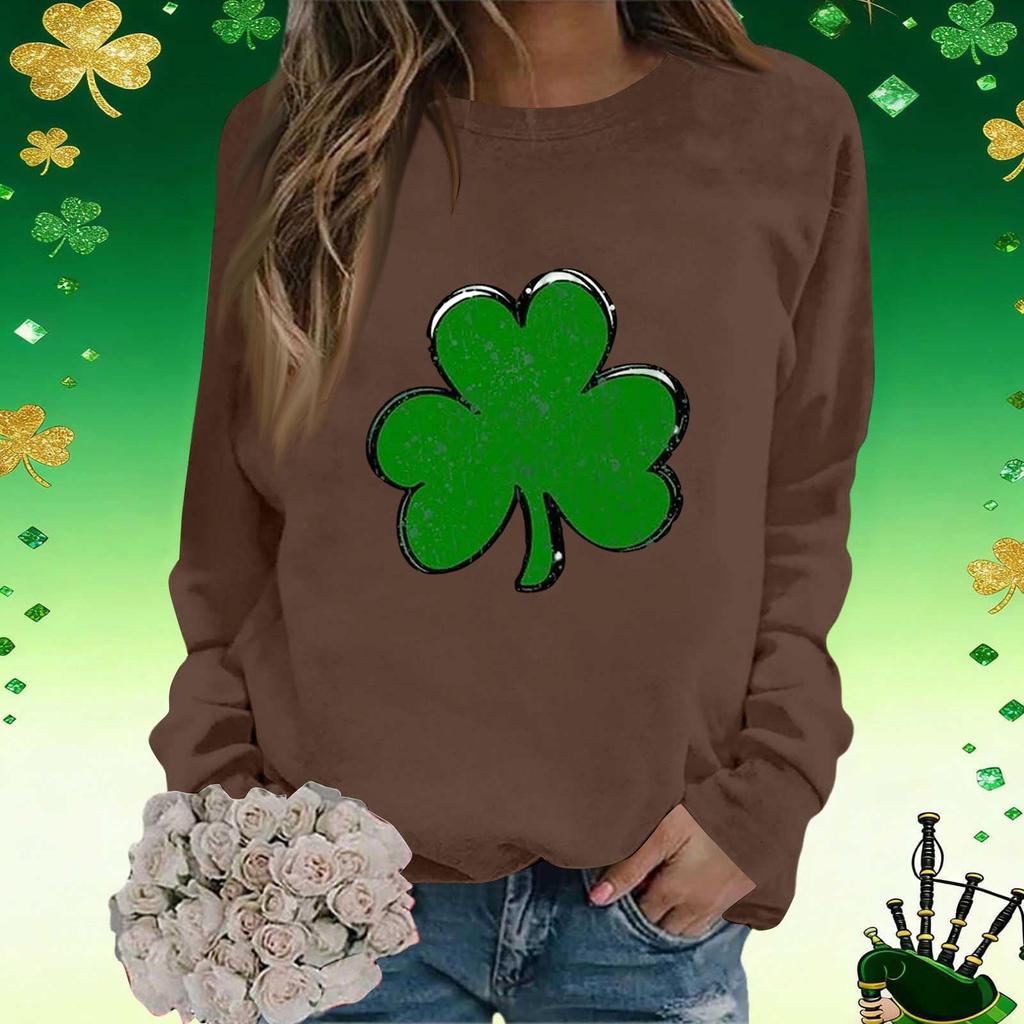 Women's Fashion Printed Long Sleeve Loose Round Neck Sweatshirt Top