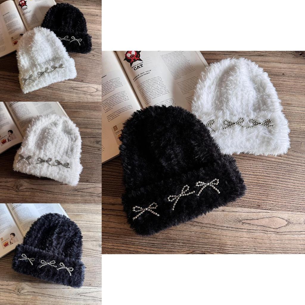 Knitted Winter Hat For Women With Plush Material And High Top Design For Cold Weather Comfort
