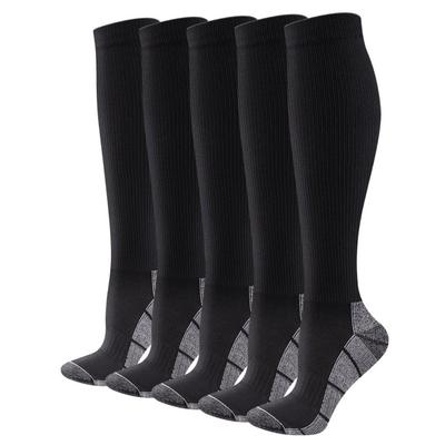 YUEDEGE Black Compression Socks for and Sizes 5 Pairs Men's Sports, Walking, Running, Cycling, 27-29cm,