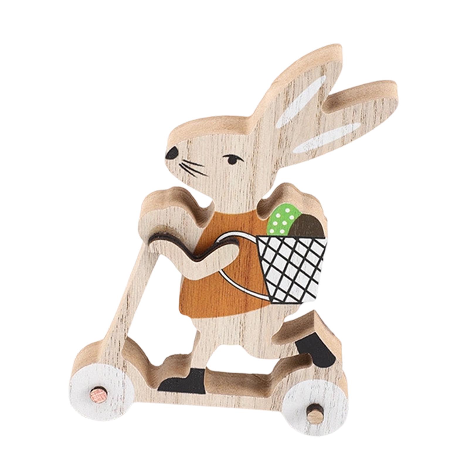

Easter Tiered Tray Decor Table Decoration Wood Craft Bunny for Tabletop Shelf Office оранжевый