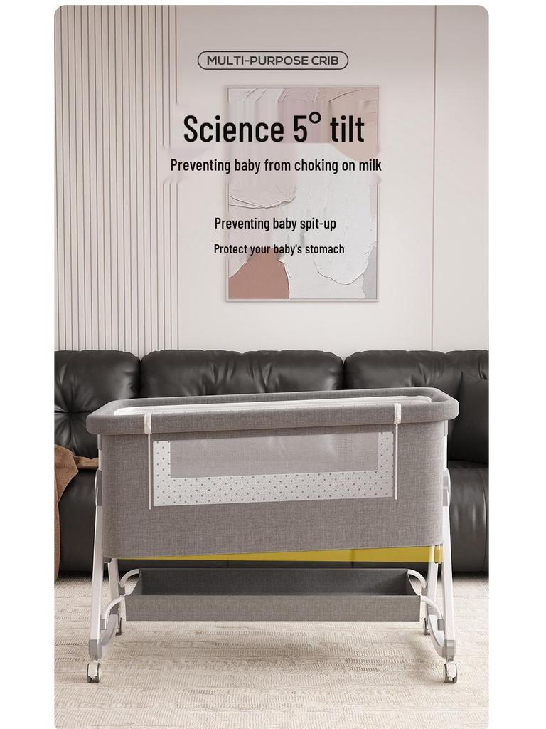 Verstellbares faltbares tragbares Babybett - Wiegenbett für Neugeborene mit Steckfunktion