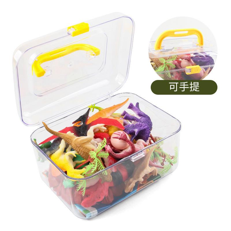 Portable Dinosaur Figurine Set For Kids With 17 Realistic Pvc Model Dinosaurs In Storage Box
