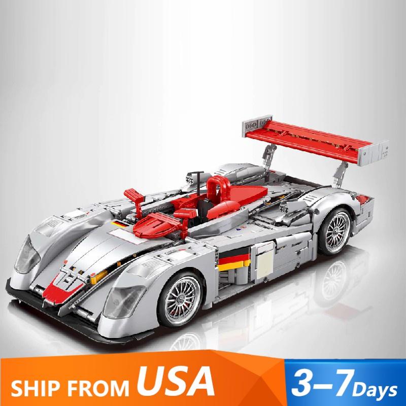 Technicial Racing White Car MOC 23044 Sports Model Car Set 2426PCS, 1:10 Race Cars Building Blocks Birthday Gift for Adults Kids