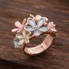 Painting Oil Flower Ring Multicolor Opening Ring Creative Stretch Ring  Girl