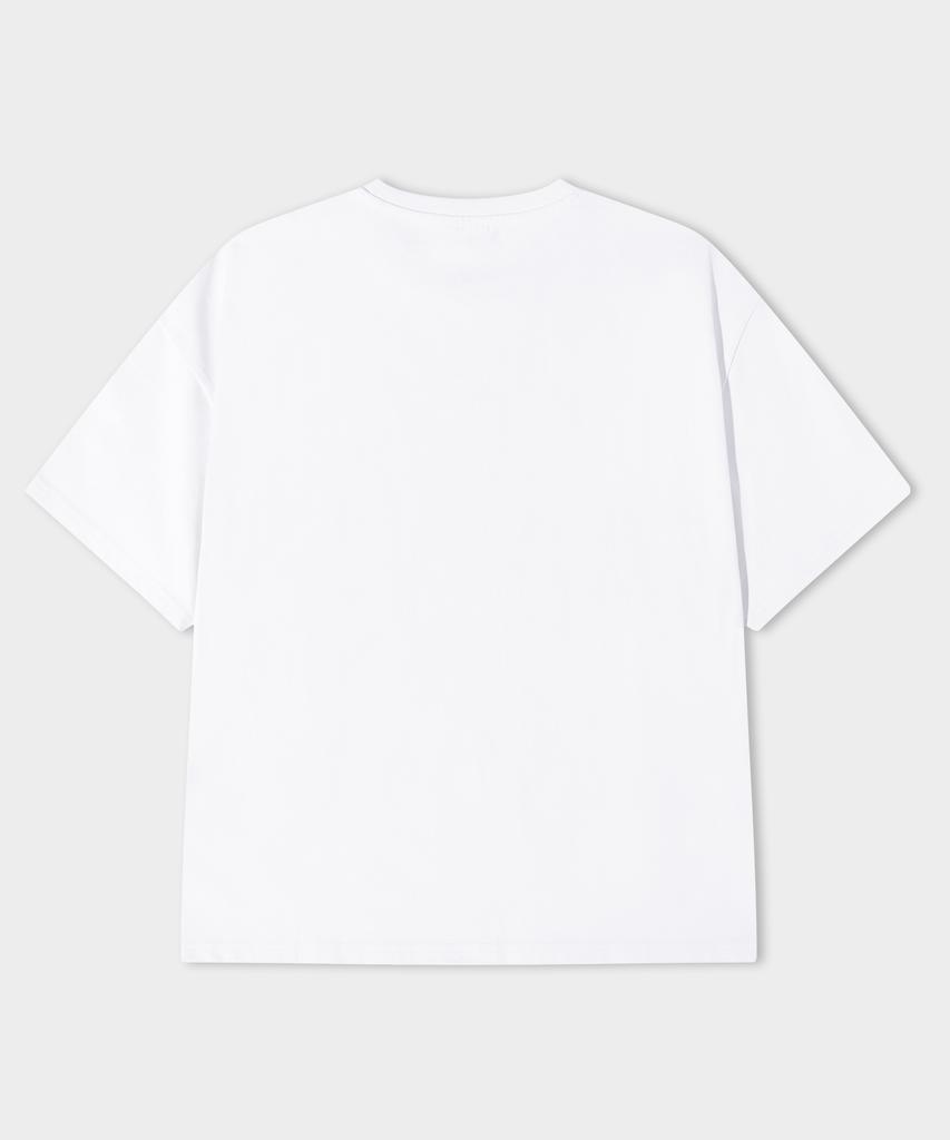 LEMAIN SECOND Crop Plain Oversized Short Sleeve T-Shirt [White]