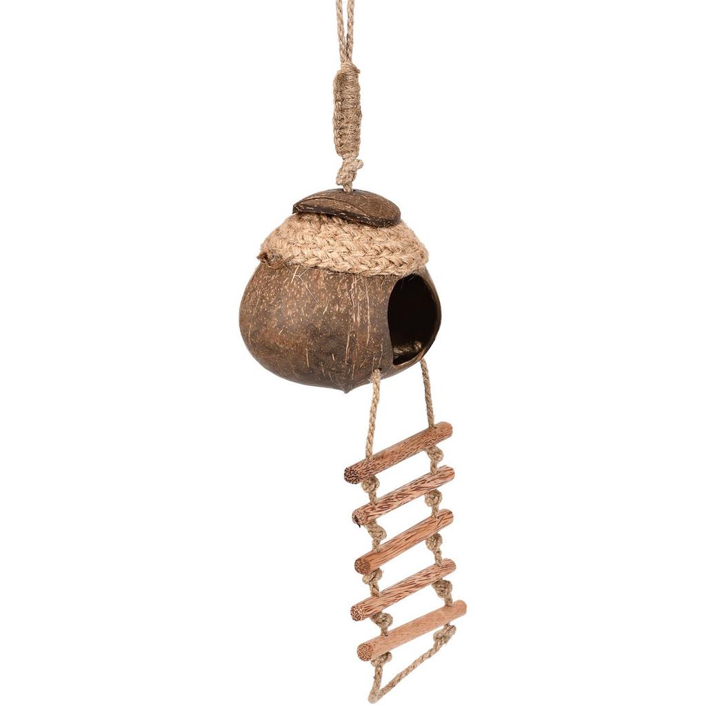 Hanging Coconuts Parrots Home Comfortable Permeable Coconuts Shell Bird Birdhouse Suitable for Indoor and Outdoor