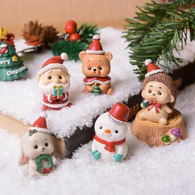 Weihnachten Harz Familie Tier Dekoration Kreative Hause Mini Weihnachten Baum Alter Mann Geschenk