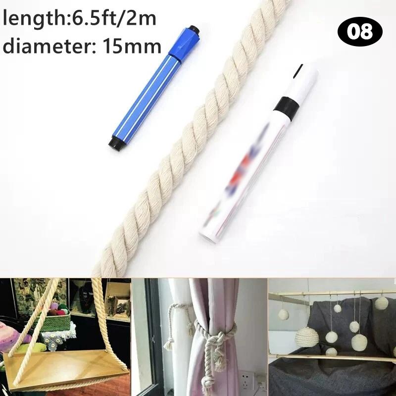 2/5/10m Three-Strand Braided Cotton Rope Handmade Natural Beige Cord Twisted String DIY Knitting Wall Hangings Craft Material