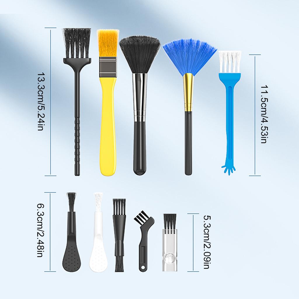 Dusting Brush Kit Notebook Key Gap Cleaning Tool 10 Unique Shapes and Sizes Dust Removal for Household Cleaning