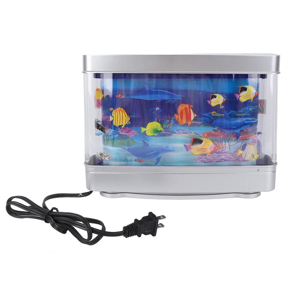 Artificial Fish Tank Decorative Lamp Lifelike White Light Aquarium Desk Lamp Night Light with Moving