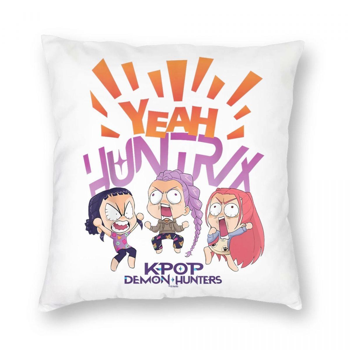 

Huntrix Girls Kpop Охотники на демонов Наволочка с принтом Наволочка для подушки Декор Руми Зои Мира Наволочка для декоративной подушки Наволочка для дома Квадратная 12x12Inch
