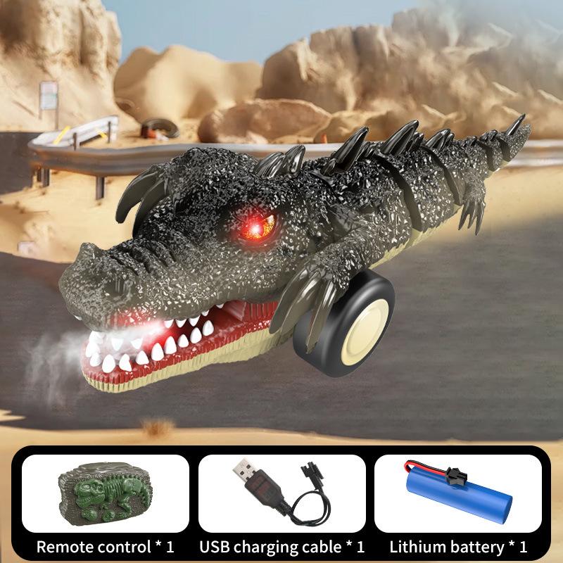 2.4Ghz RC Crocodile Car, Spray Remote Control Toy, Simulation Reptile Vehicle, Kids Outdoor Adventure Toy