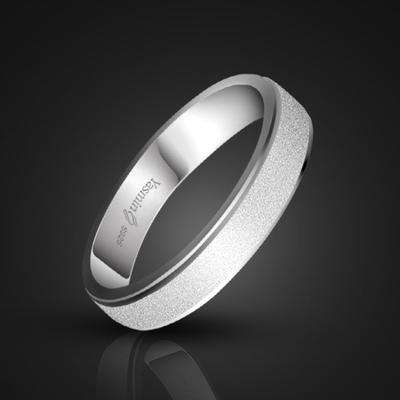 Ring Simple Male And Female Couple Ring Electroplated Thick Rhodium Gold Matte Single Ring Jewelry