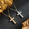 Elegant Titanium Steel Zircon Cross Pendant for Women - Durable, Non-Fading Jewelry