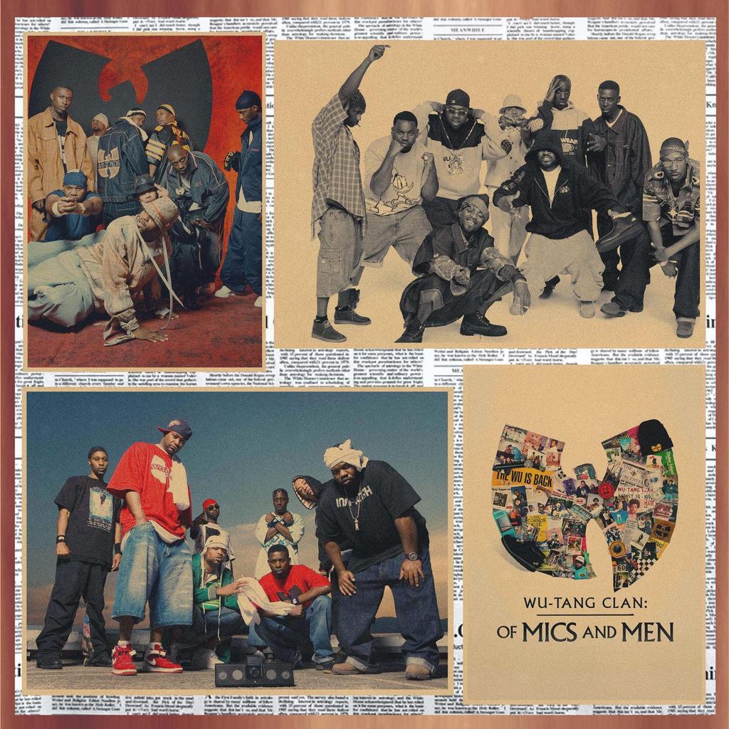 Wudang Style Wu Tang Clan Retro Kraft Paper Poster for Bar/Cafe