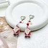 Flocking Santa Clauses Christmas Keychain Star Bowknot Pendant Portable Stocking Stuffers for Kids and Adults Daily Use