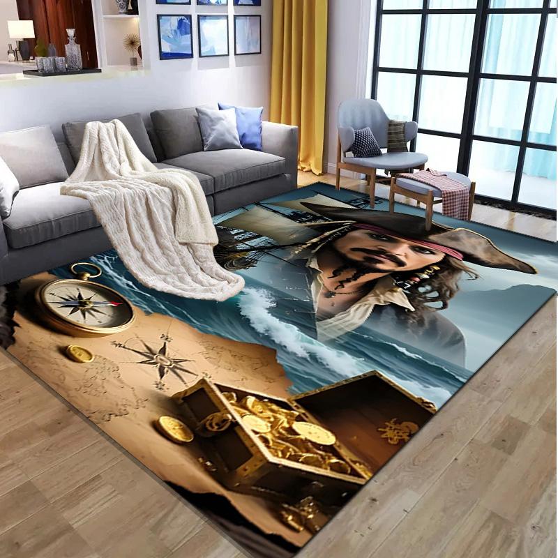 Captain Jack Sparrow Pattern Rug, Indoor/Outdoor Mat, for Picnic, Gameroom, Bedroom, Office, Living Room, Home Decor Carpet, Birthday Gift