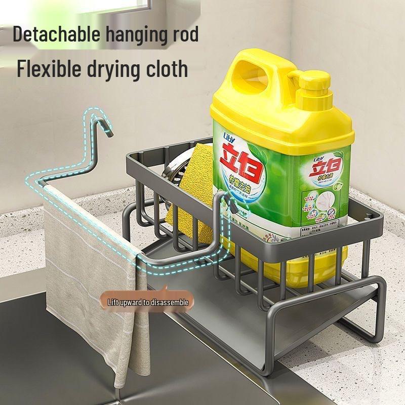 Kitchen Sink Storage Rack - Drain Rack for Detergent, Sponge, and Steel Wire Ball
