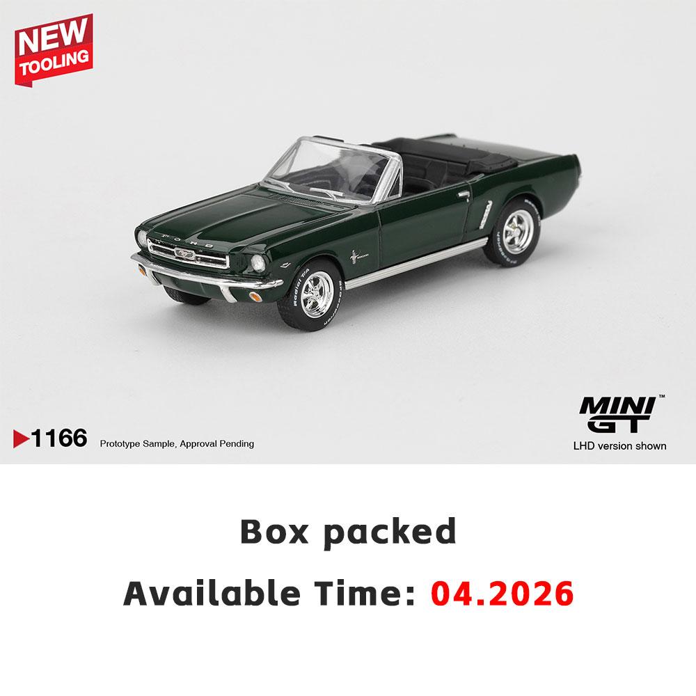 

PreSale MINIGT 1/64 Diecast Model Car Ford Mustang Convertible 1964 Highland Green Blister Packaging High Performance Model
