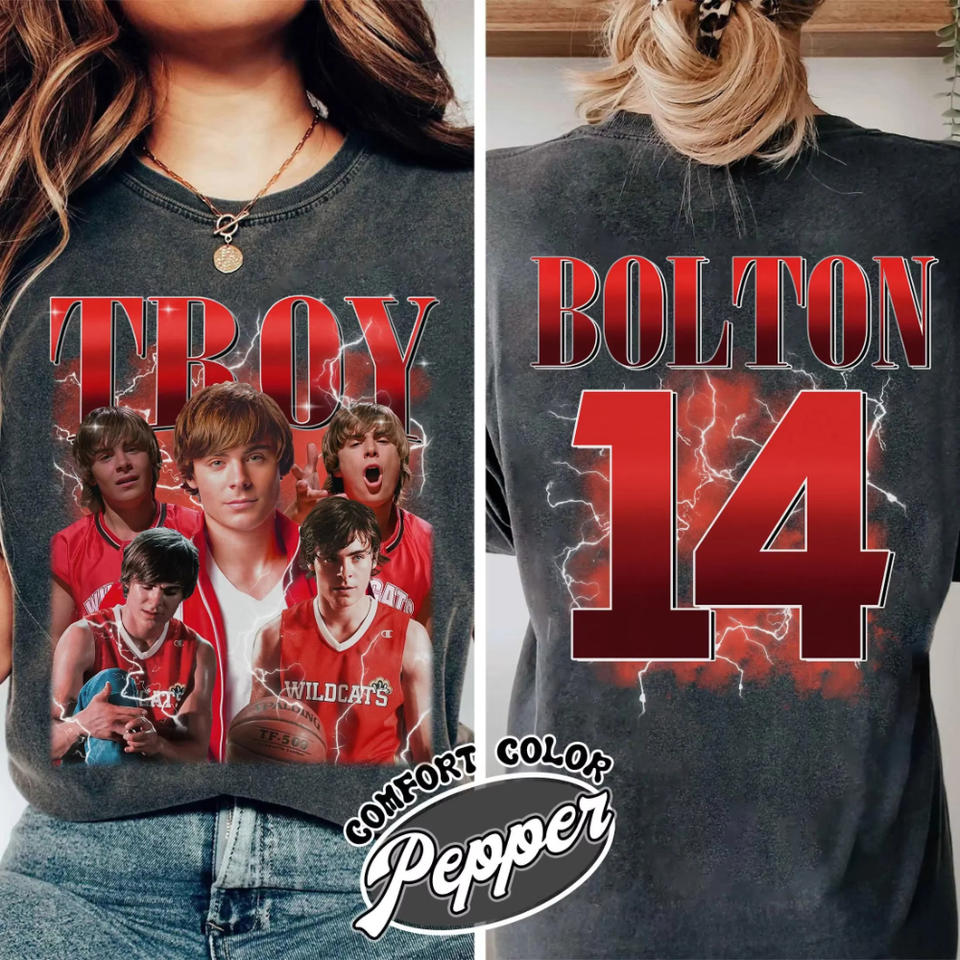 Retro Summer Channel High School Musical Troy Bolton Boots Shirt Printed Pattern T-shirt Casual Daily Street Dressing