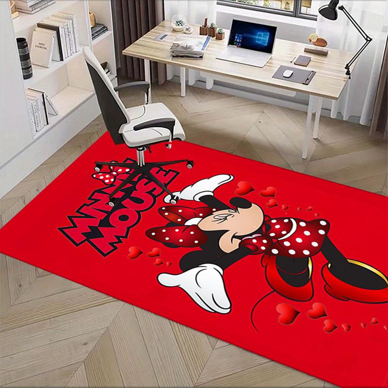 Office Rug Minnie Mouse, Hearts theme 3D Printed Anti-Slip Rug-Machine Washable for Living Room
