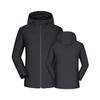 Women Solid Stripe Rain Jacket Outdoor Plus Waterproof Hooded Raincoat Windproof