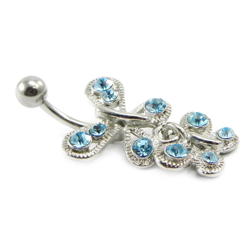 Les Trésors De Lily [I1199] - Turquoise 'Butterflies' Body Piercing