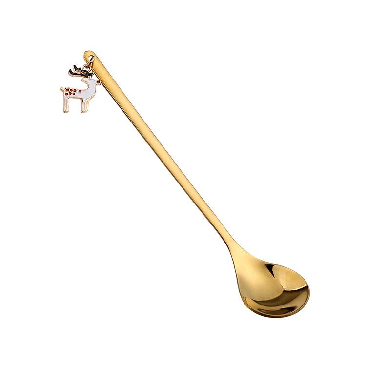 HANYANG Christmas Spoon Gold Pendant Spoon Christmas Gift Peripheral Christmas Hat Gift Spoon Cutlery Gift Set