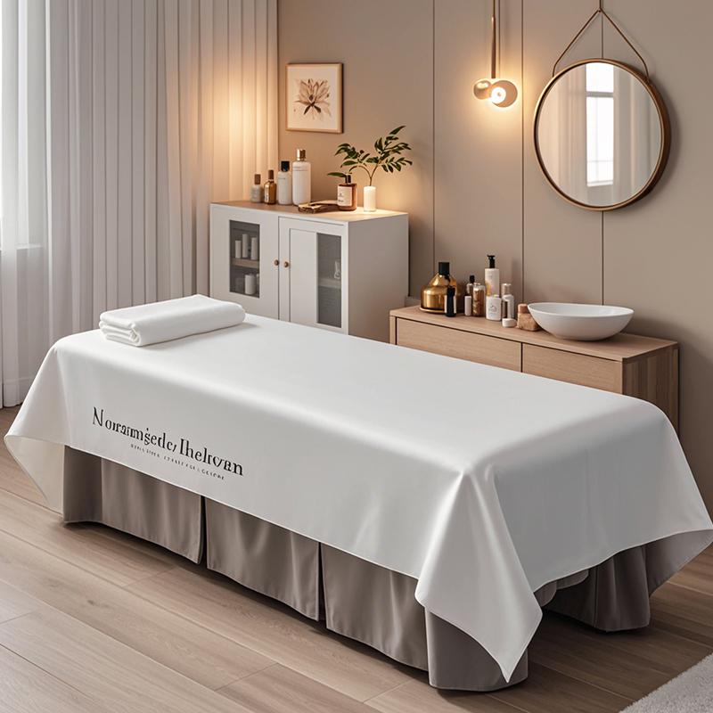 Extra Large White Beauty Salon Bed Sheet with Hole for Massage Tables