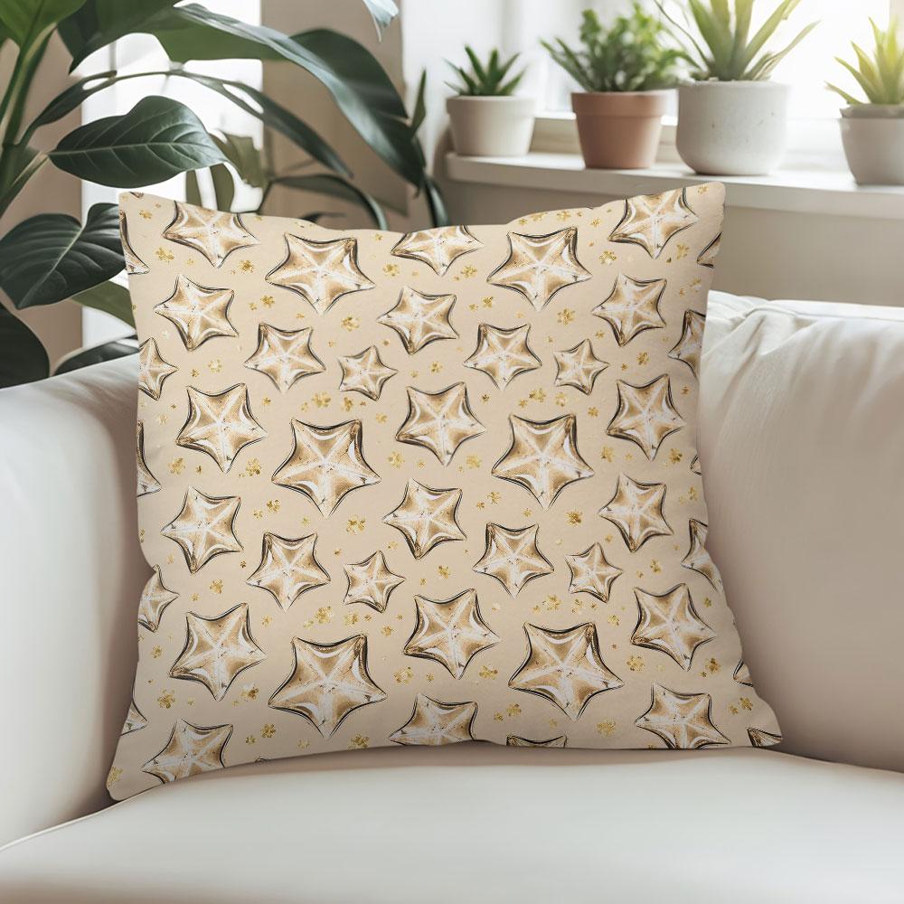 Golden Star square Jacquard Pillow Cover for Sofa Office Waist Cushion Cover Home Decorative Pillowcase