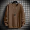 Men's Autumn And Winter Trendy Simple Solid Color Round Neck Loose Casual Long Sleeved Shirt