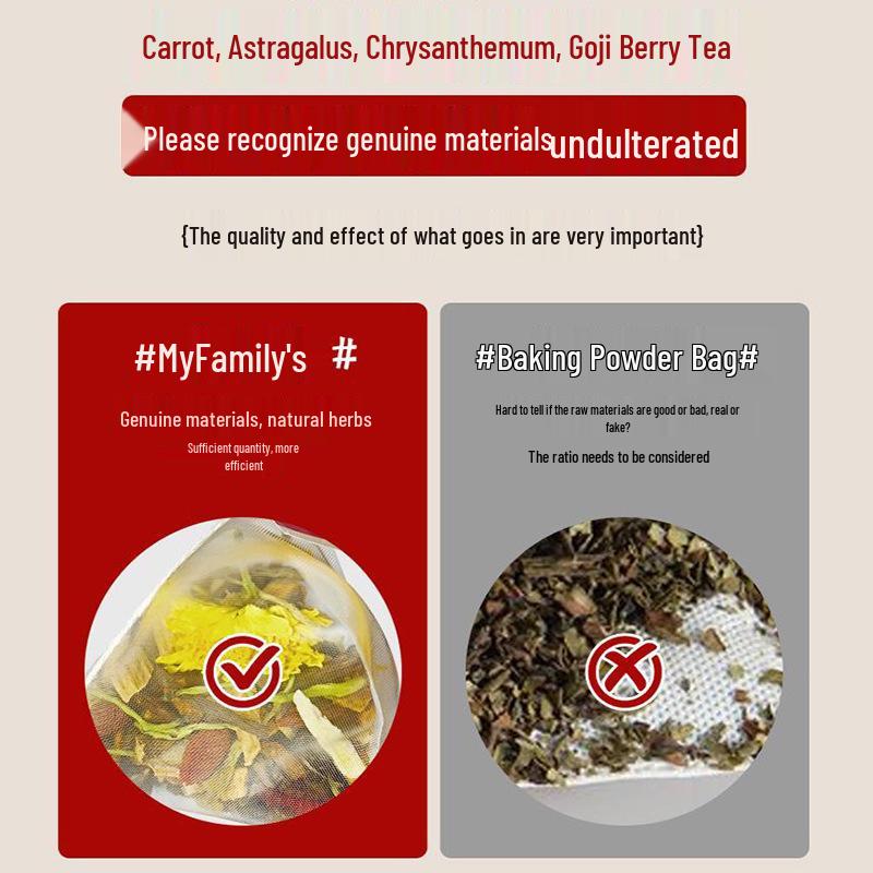 Jùlùxuān Ginseng Astragalus Chrysanthemum Goji Berry & Honeysuckle Tea Bags Standard Size