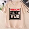 Unisex Unisex Vision Street Wear TShirt Letter Printed Short Sleeve TShirts Causal Round Neck Cotton Short Sleeve Tshirts