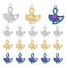 18Pcs 3 Colors 304 Stainless Steel Pendants, Ginkgo Leaf, Mixed Color, 24x19x2mm, Hole: 2mm, 6pcs/color
