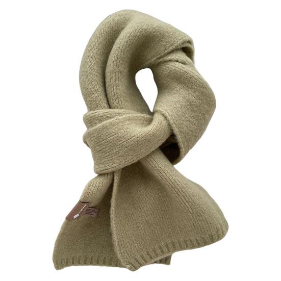 

Winter Scarf Windproof Solid Color Soft Thick Knitting Keep Warm Cozy Unisex Korean Style Men Scarf for Outdoor светло-зеленый