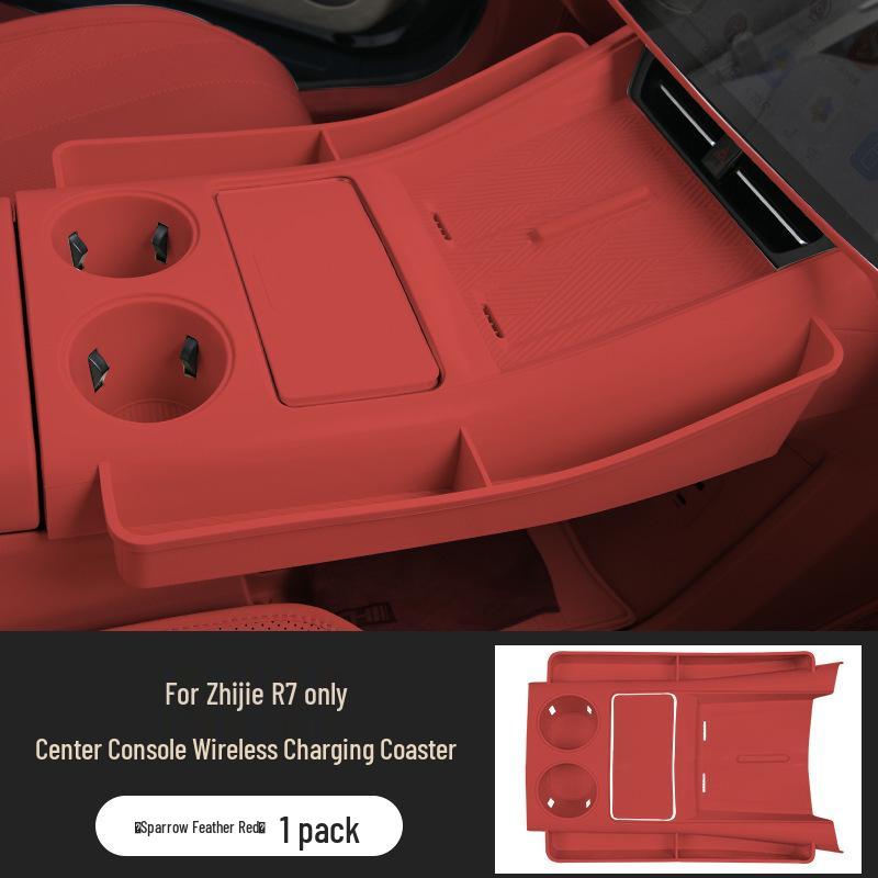 Zhiji R7 Central Silicone Cup Holder: Scratch-Resistant, Easy to Clean, Interior Upgrade