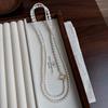 Glass Pearl Gradual Change Long Sweater Chain Imitation Shijia Pearl Chain A Wear More Niche Temperament Necklace Women
