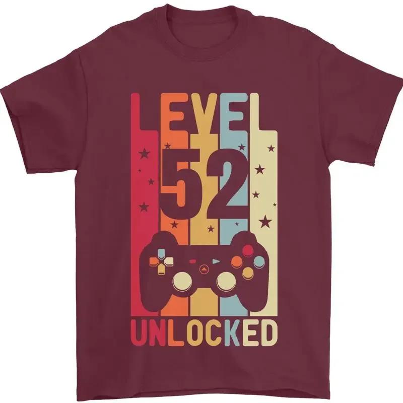 52nd Geburtstag 52 Jahre Alt Level Geschnürt Spielen Herren 100 Cotton T shirt