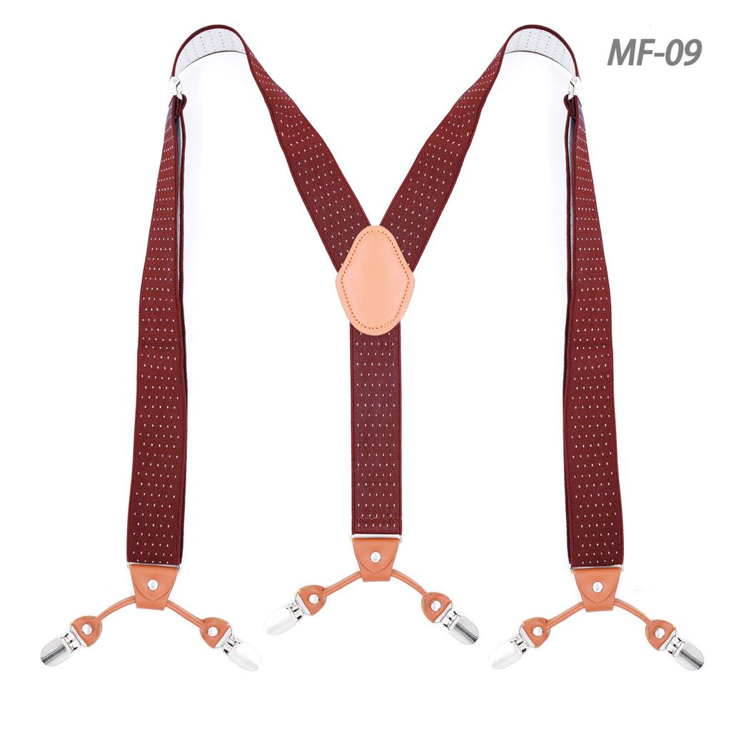 Man's Braces Leather Suspenders Adjustable 6 clip Men's Suspenders Fashion Clothing Recessionista Gift for Dad