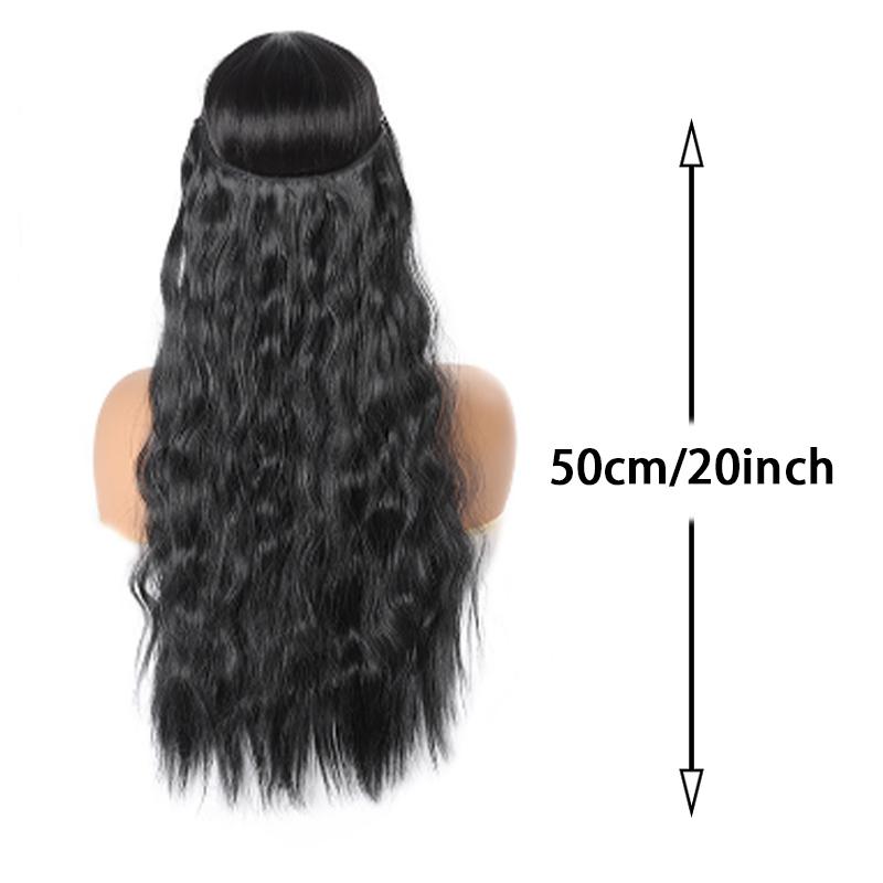 Water ripple fish thread extension wig fiber heat-resistant wig natural and comfortable suitable for daily wear by girls