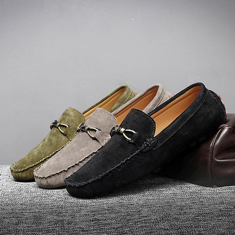 Large Size 38-47 Penny Loafers Men Male Boat Shoes Man Moccasins Suede Leather Flats Summer High Quality Men Casual Shoes