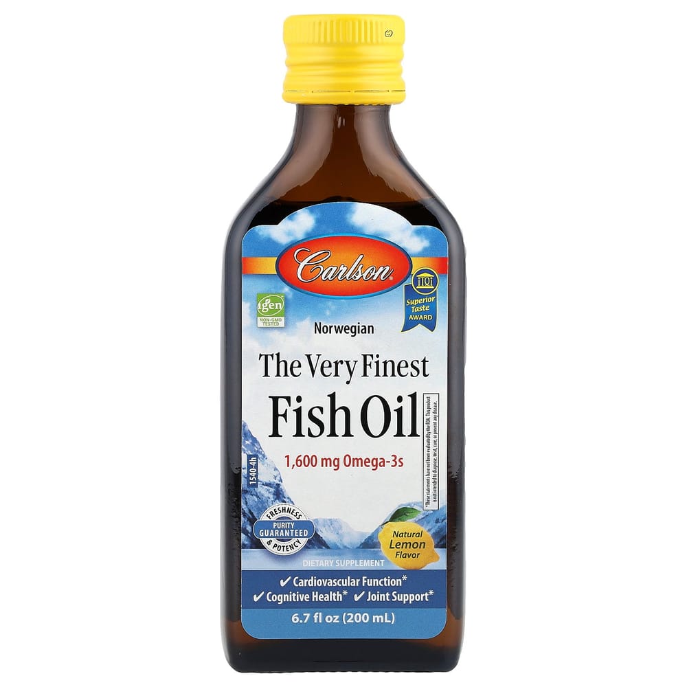 Carlson Labs Norwegian Fish Oil, Lemon Flavor, 1600mg, 200ml (6.7 fl oz)