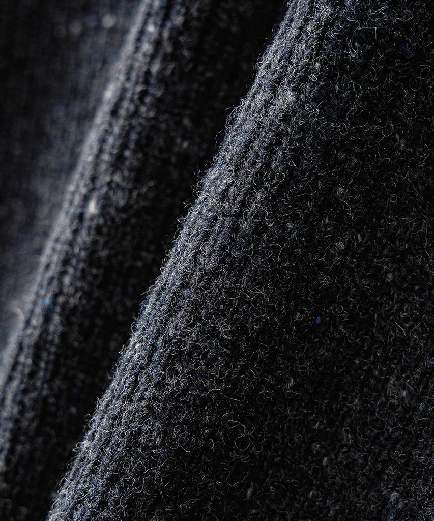 TRIP LE SENS Nef Yarn Wool Collar Knit_Charcoal
