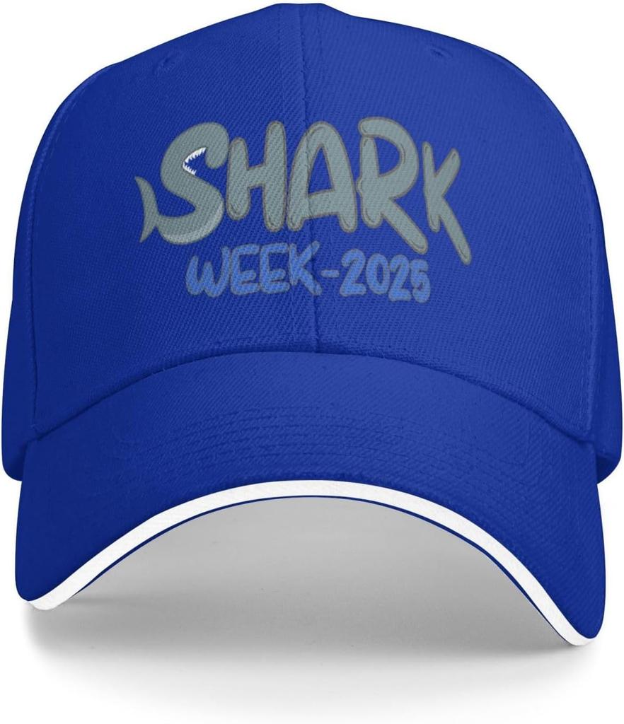 Shark Week Graphic Print Baseball Cap Polyester Casual Outdoor Adjustable Hat