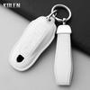 Leather Car Key Case Cover Shell Fob For Porsche Panamera Spyder Carrera Macan Boxster Cayman Cayenne 911 970 981 991 Keychain